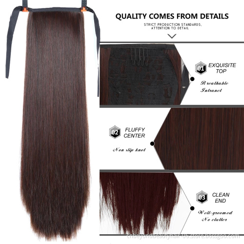 wholesale Private Label Straight Synthetic Long ponytail Hair extension for Women Ponytail Extension